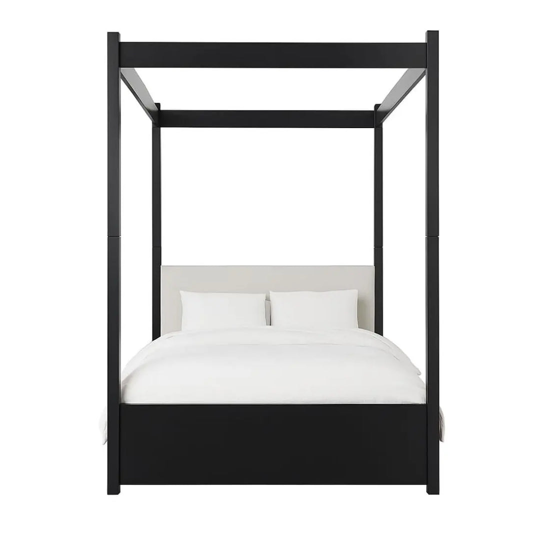 Blair Luxury Wooden Four Poster Bed -  Black