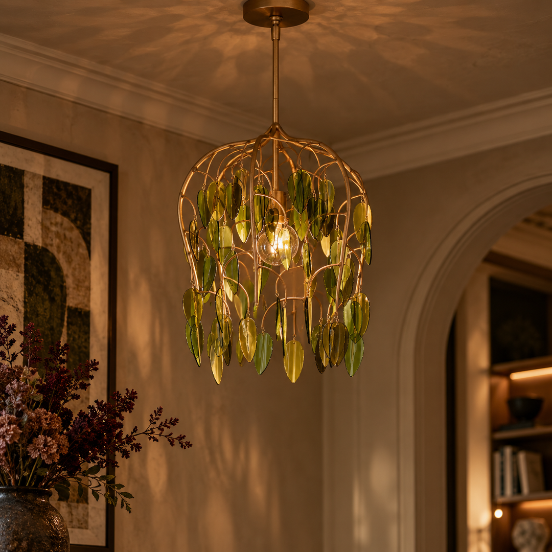 Midsummer 1 Pendant - Brass & Green