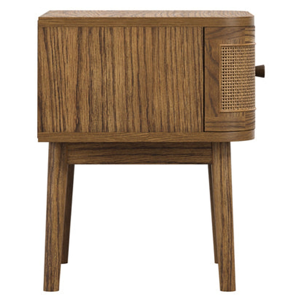 O&Co Creek Bedside Cabinet in Smoked Wood