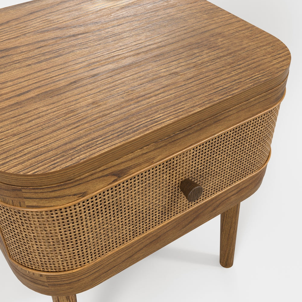 O&Co Creek Bedside Cabinet in Smoked Wood