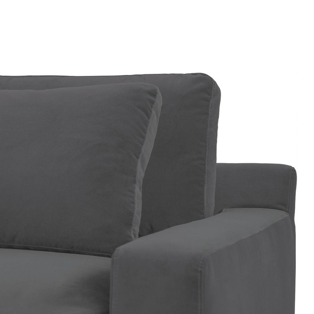 Leonore Sofa - Dark Grey Cotton Velvet