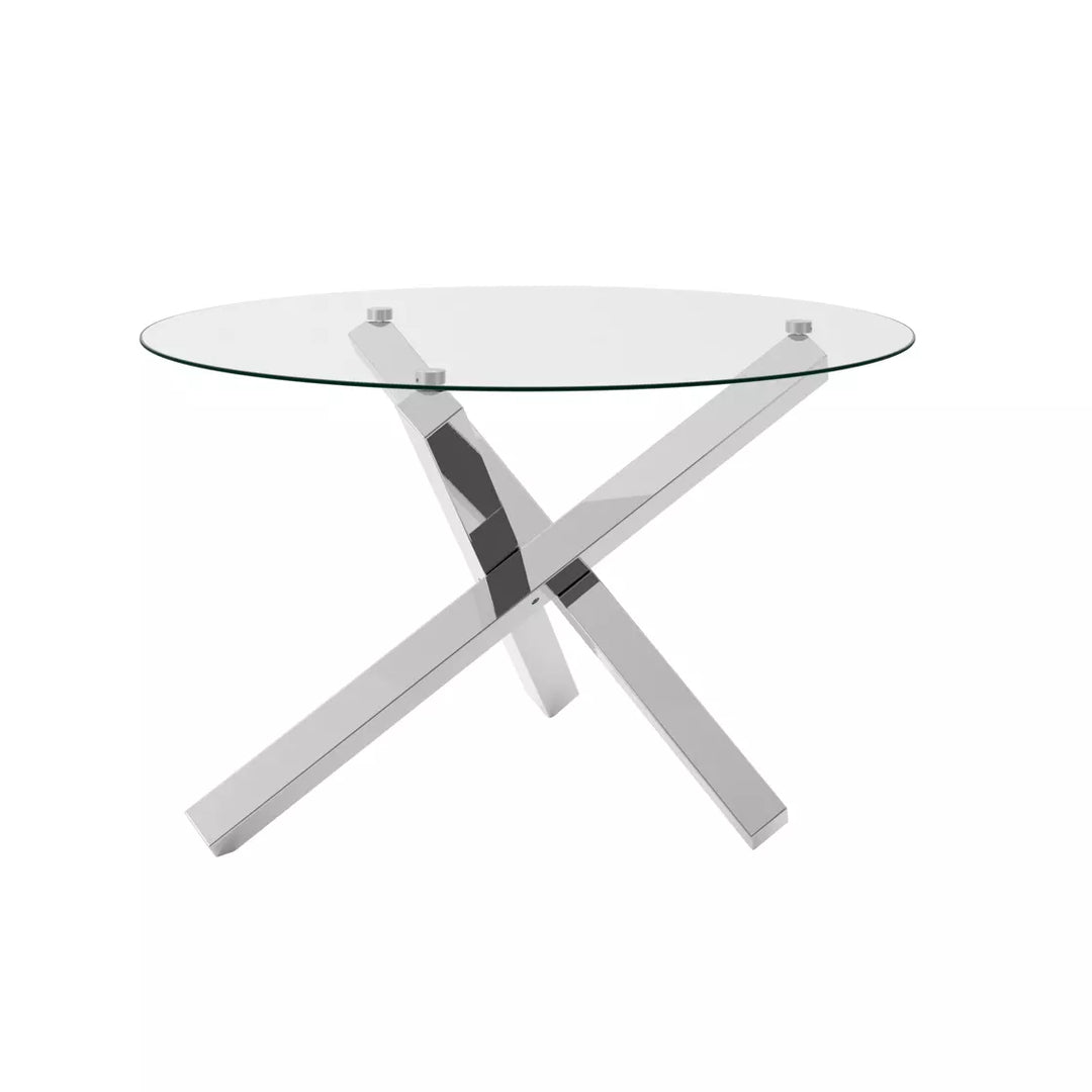 Cowley Glass Dining Table - Silver