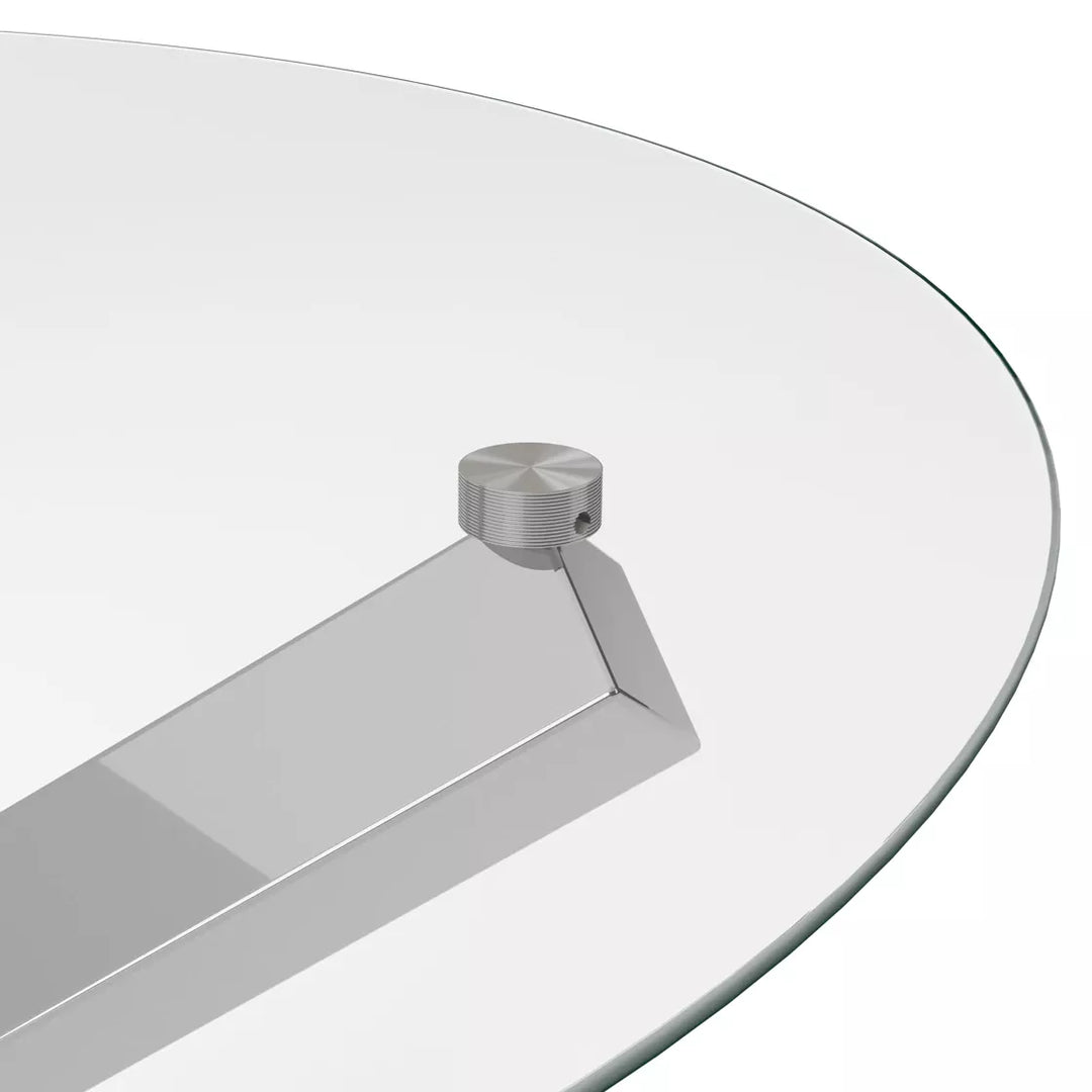 Cowley Glass Dining Table - Silver