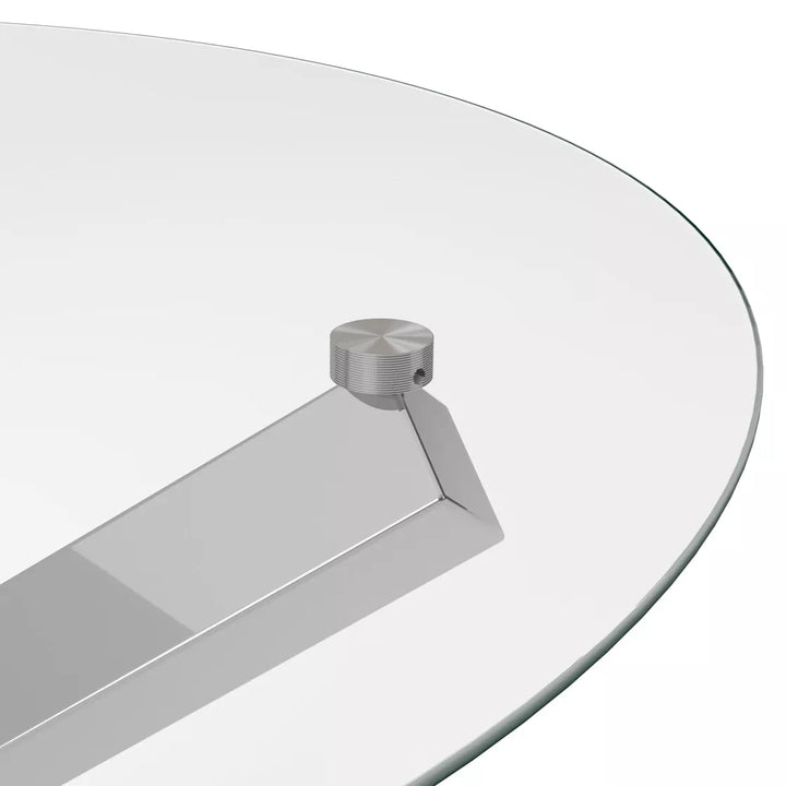 Cowley Glass Dining Table - Silver