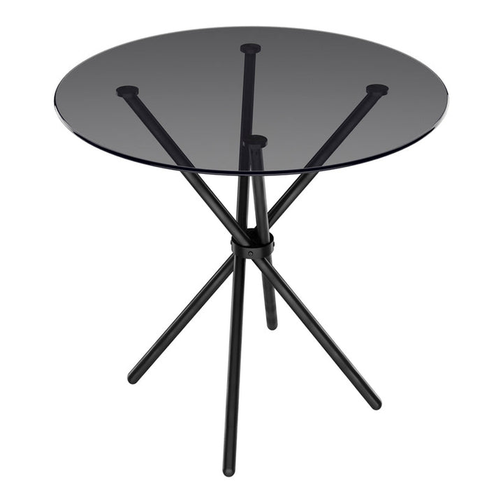 Maison Round Dining Table - Smoked Wood & Black LPD Home 1