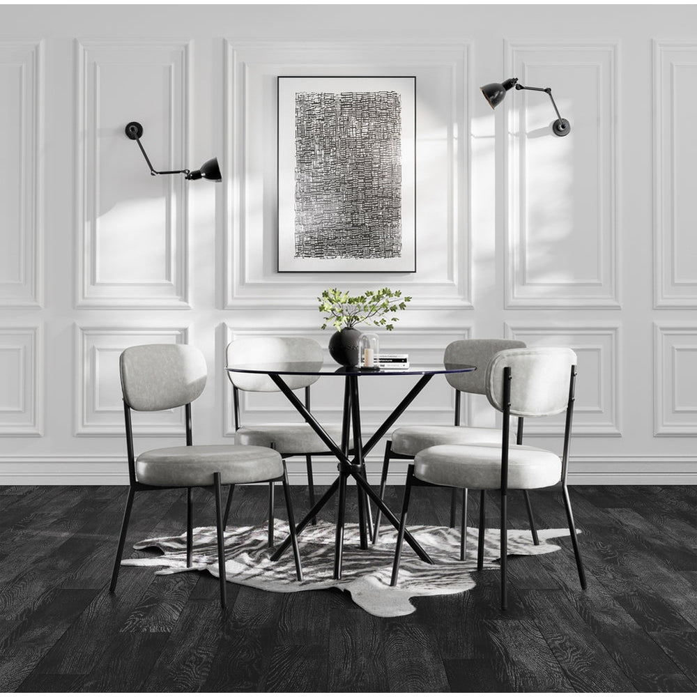 Maison Round Dining Table - Smoked Wood & Black LPD Home 2