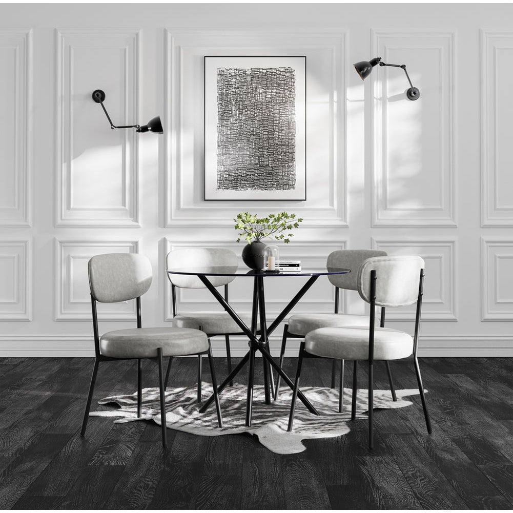 Maison Round Dining Table - Smoked Wood & Black LPD Home 2