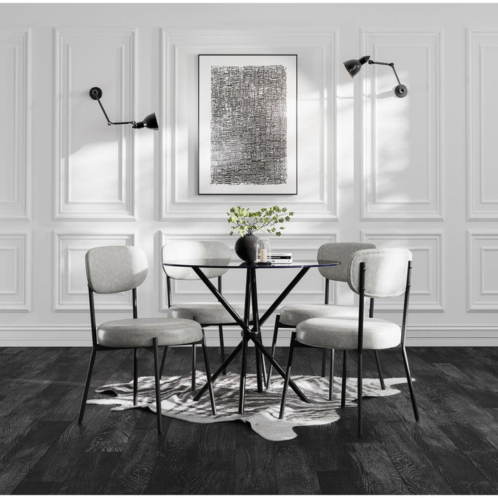 Maison Round Dining Table - Smoked Wood & Black LPD Home 2