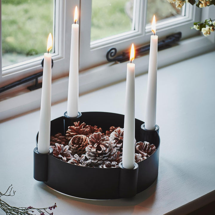 Centrepiece Candle Holder - Black Ivyline 1