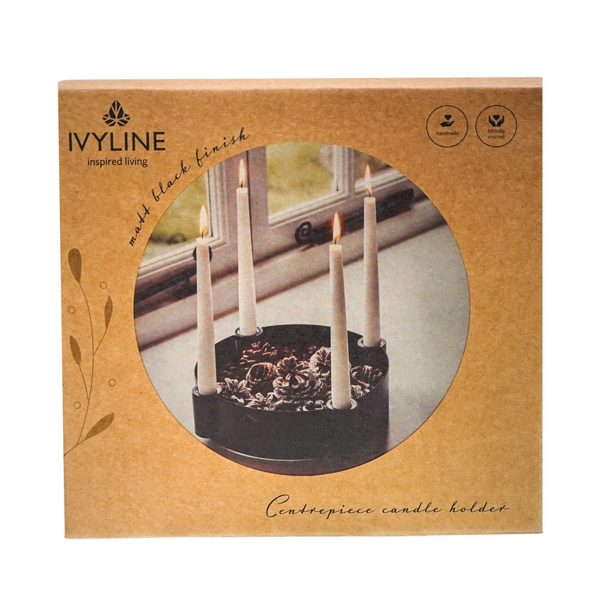 Ivyline Centrepiece Candle Holder in Black