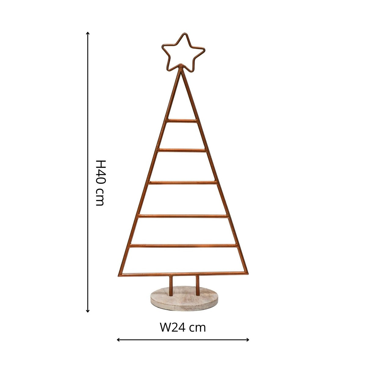 Ivyline Copper Christmas Tree with Star in Iron