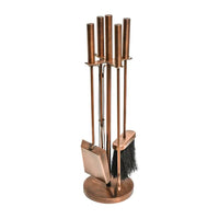 Ivyline Copper Round Fireside Companion Set