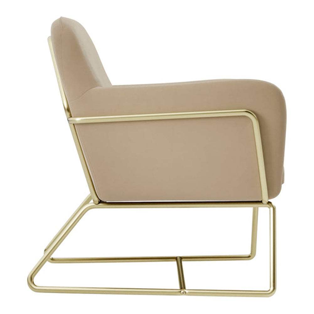 O&Co Theodore Armchair in Beige Velvet & Gold