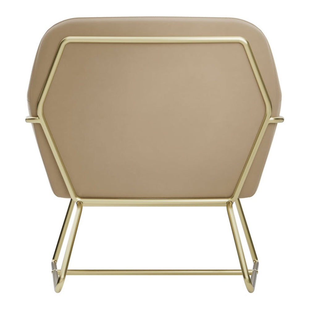 O&Co Theodore Armchair in Beige Velvet & Gold