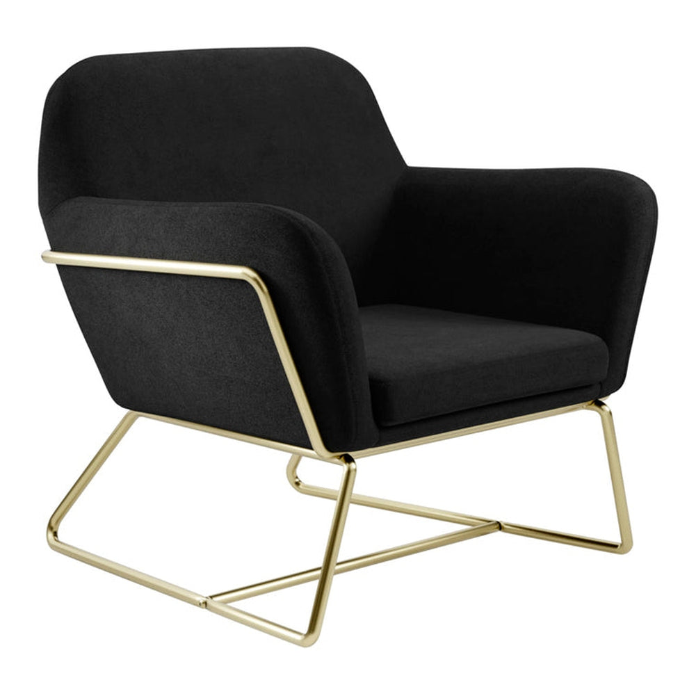 O&Co Theodore Armchair in Black Velvet & Gold