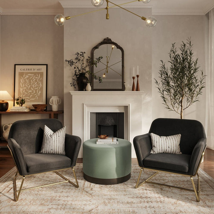 Theodore Armchair - Black Velvet & Gold LPD Home 2