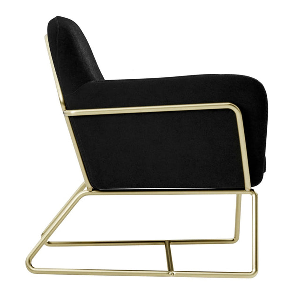 O&Co Theodore Armchair in Black Velvet & Gold