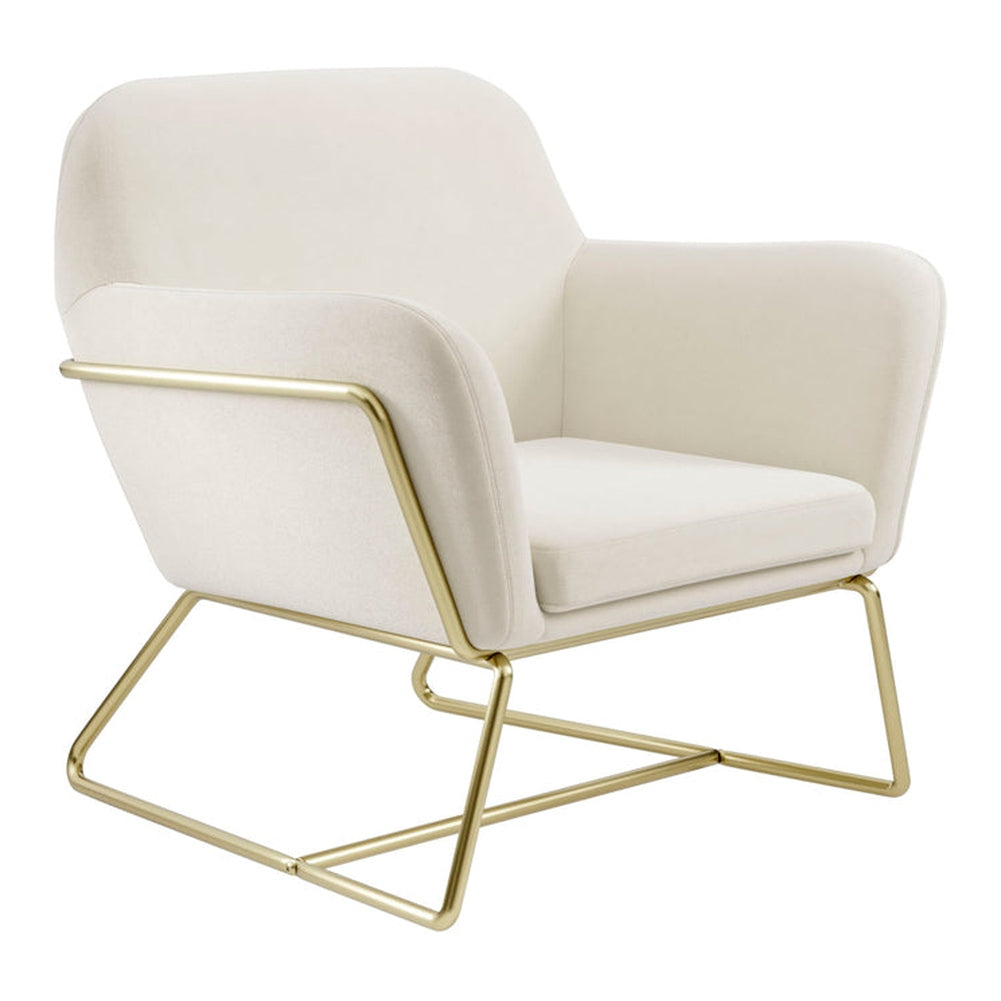 O&Co Theodore Armchair in Cream Velvet & Gold