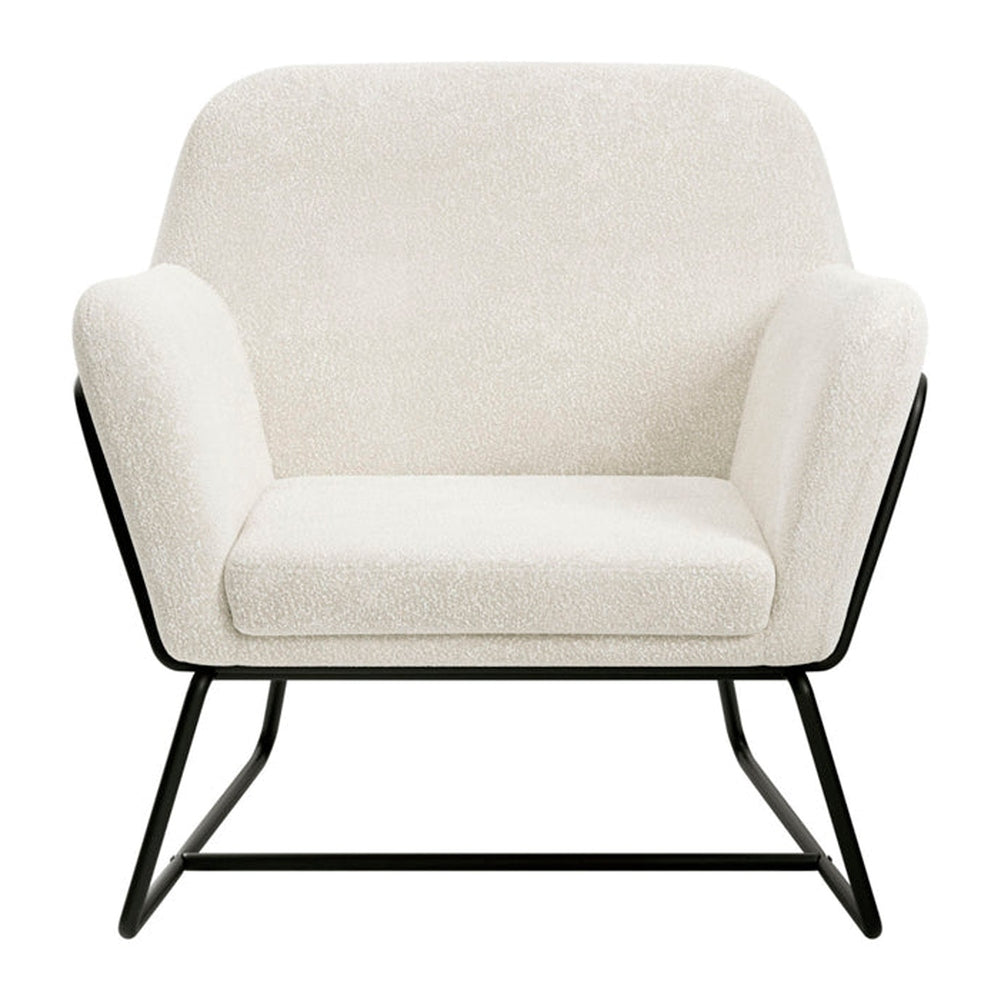 O&Co Theodore Armchair in Ivory Bouclé & Black