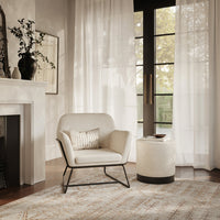 O&Co Theodore Armchair in Ivory Bouclé & Black