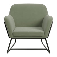 O&Co Theodore Armchair in Sage Velvet & Matte Black