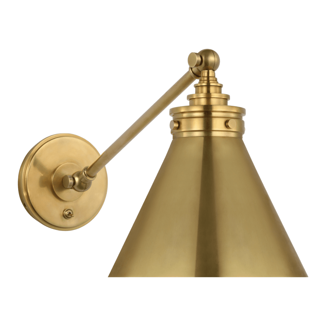 Parkington Single Library Wall Light - Antique-Burnished Brass Visual Comfort 1