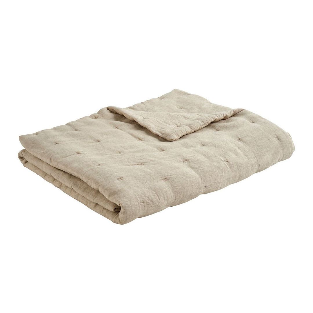 Chloe Washed Linen Bedspread Throw - Natural