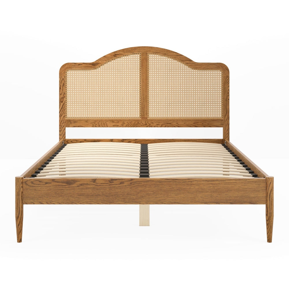 O&Co Claudette Double Bed in Smoked Wood