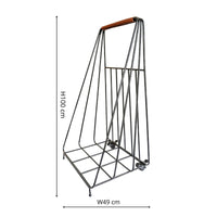 Ivyline Contempory Leather Handle Log Trolley