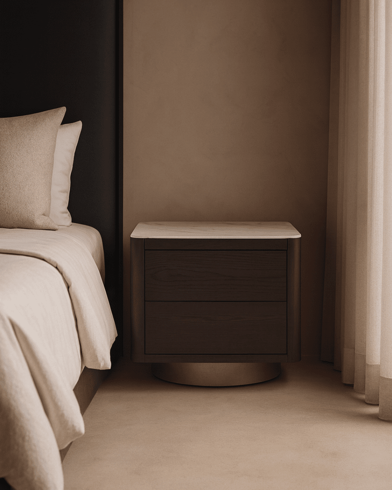 Coin Bedside Table - Smoke Oak Tommy Franks 2