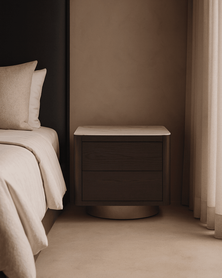 Coin Bedside Table - Smoke Oak Tommy Franks 2