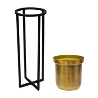 Ivyline Calla Planter Stand in Black & Antique Gold Small