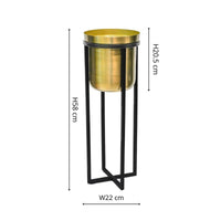 Ivyline Calla Planter Stand in Black & Antique Gold Small