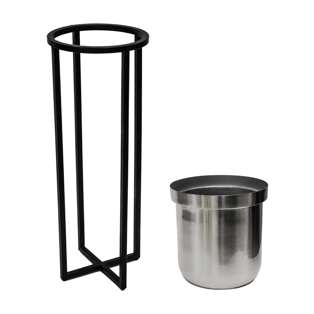 Ivyline Calla Planter Stand Black & Pewter