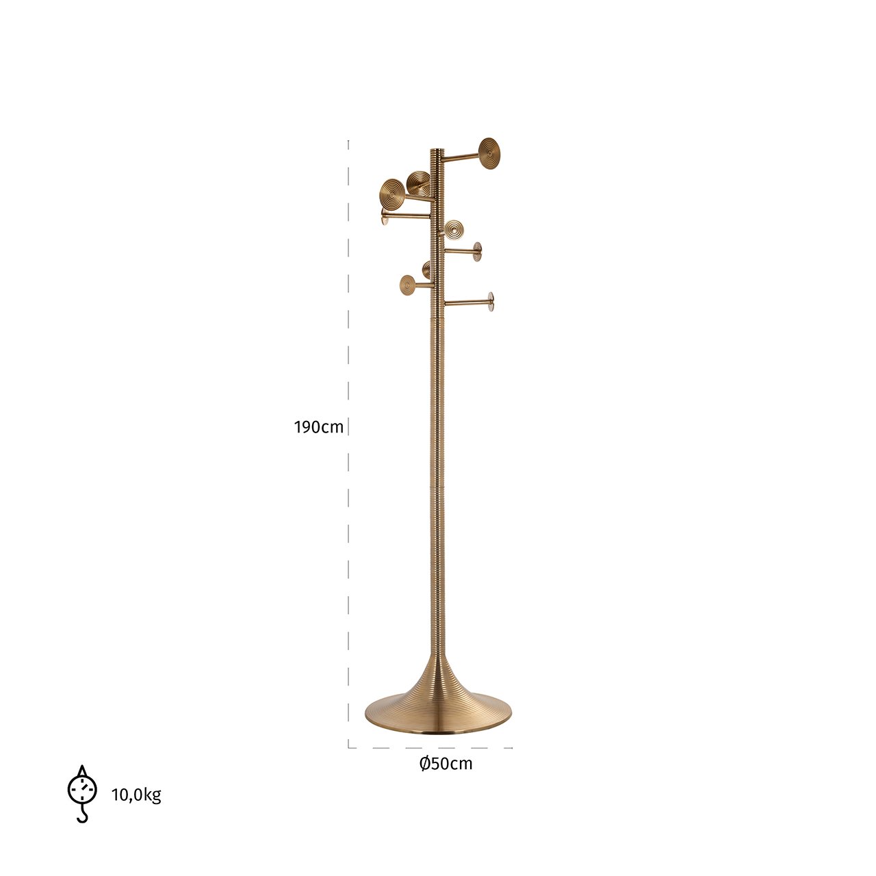 Richmond Interiors Haley Brushed Gold Coat Rack