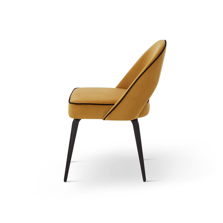 Yves Dining Chair Set of 2 Crib 5 - Megan Mustard/Black Piping LiangAndEimil 5