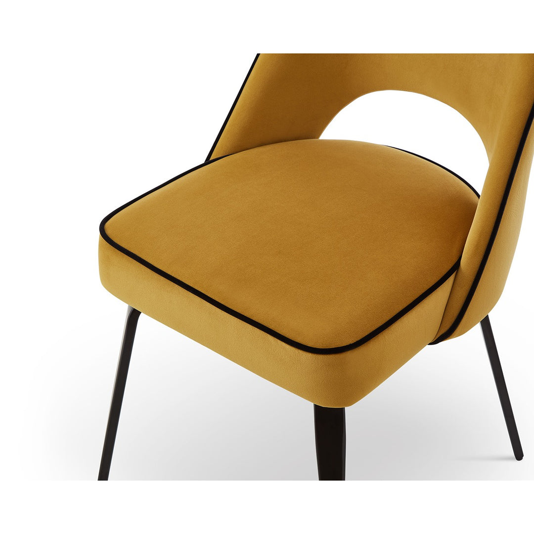 Yves Dining Chair Set of 2 Crib 5 - Megan Mustard/Black Piping LiangAndEimil 8