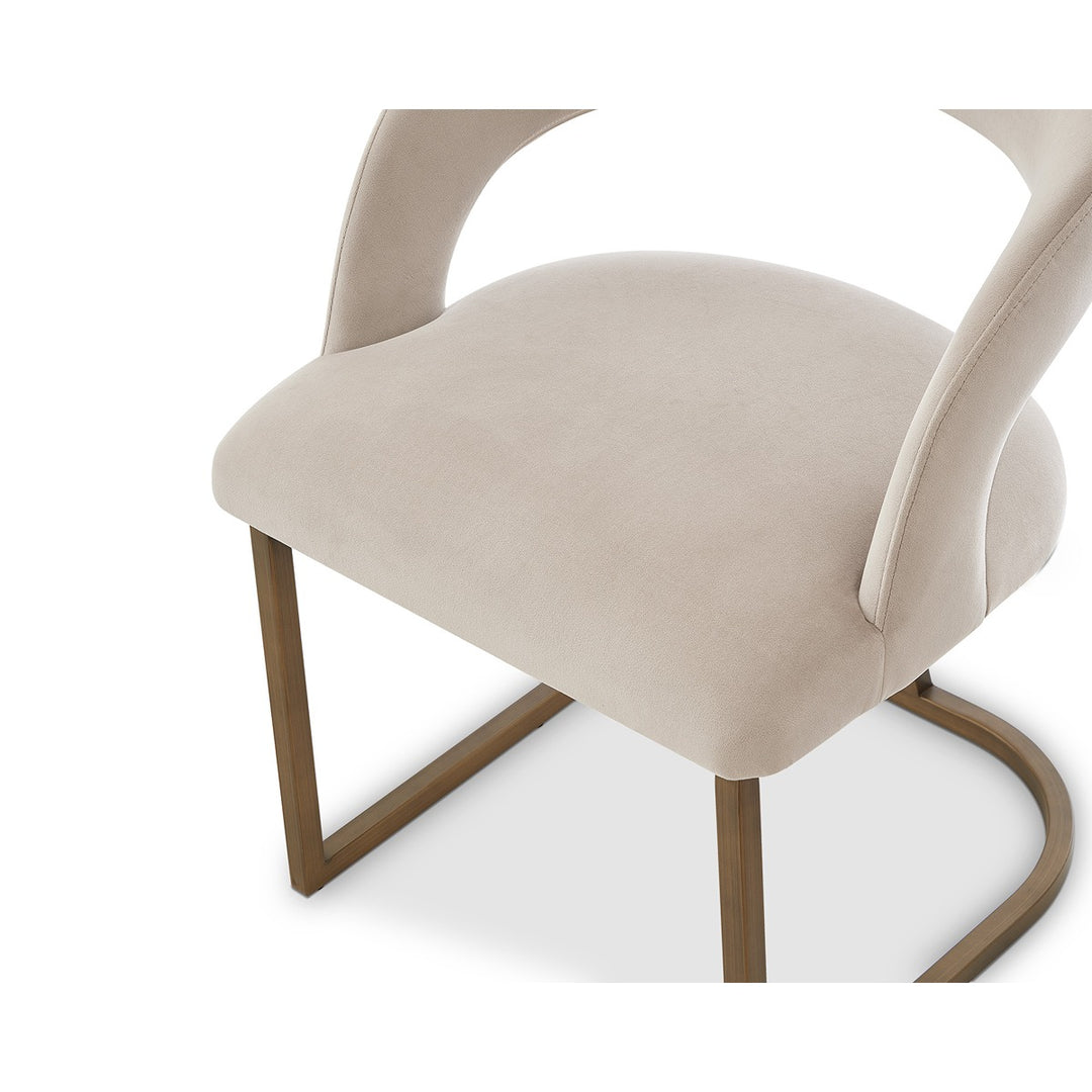 Alfie Dining Chair Crib 5 - Megan Pebble & Bronze Steel LiangAndEimil 4