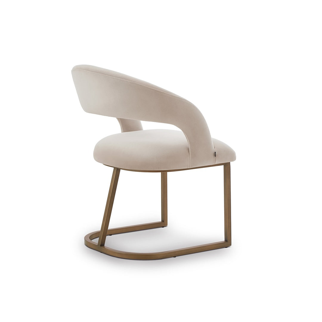 Alfie Dining Chair Crib 5 - Megan Pebble & Bronze Steel LiangAndEimil 5