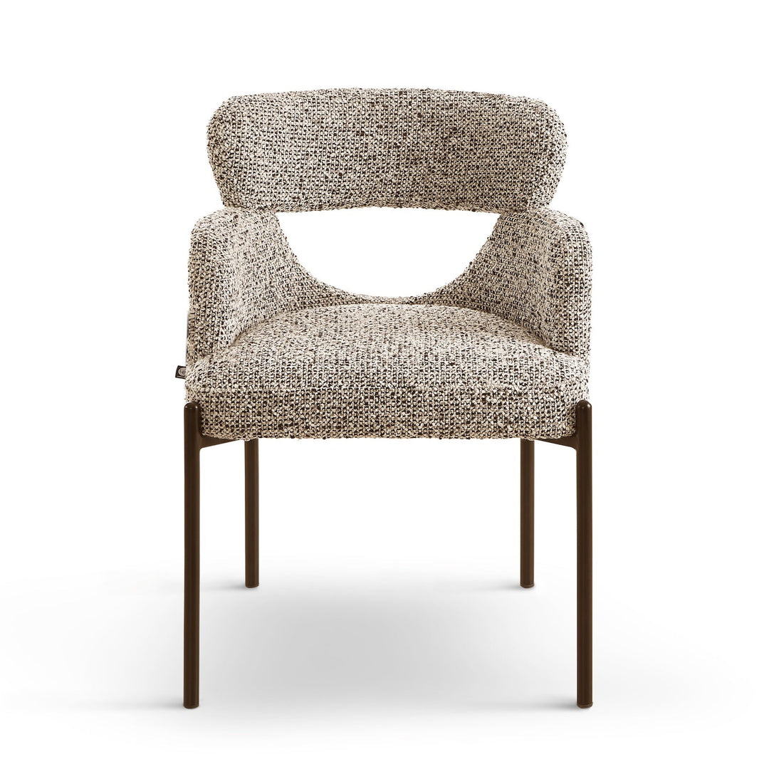 Aga Set of 2 Dining Chairs (Crib 5) - Dexter Sparkle Stone & Matte Black
