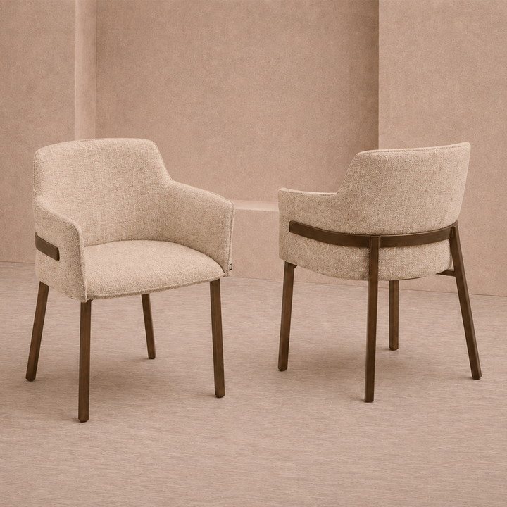 Tessa Set of 2 Dining Chairs (Crib 5) - Field Beige