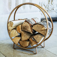 Ivyline Contemporary Round Copper Log Holder