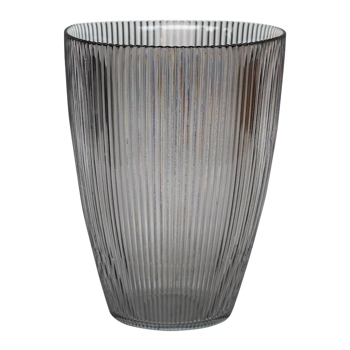 Ivyline Tall Ribbed Vase in Charcoal