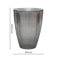 Ivyline Tall Ribbed Vase in Charcoal