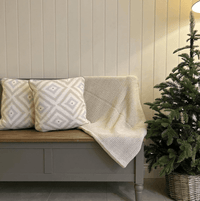 Gallery Interiors Moss Stitch Melange Throw Natural