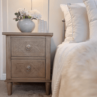 Gallery Interiors Mustique 2 Drawer Bedside Table