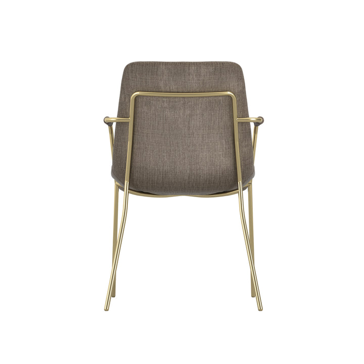 Coral Set of 2 Gold Dining Arm Chairs - Taupe