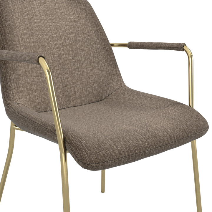 Coral Set of 2 Gold Dining Arm Chairs - Taupe