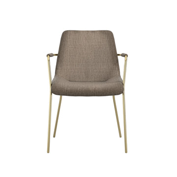 Coral Set of 2 Gold Dining Arm Chairs - Taupe