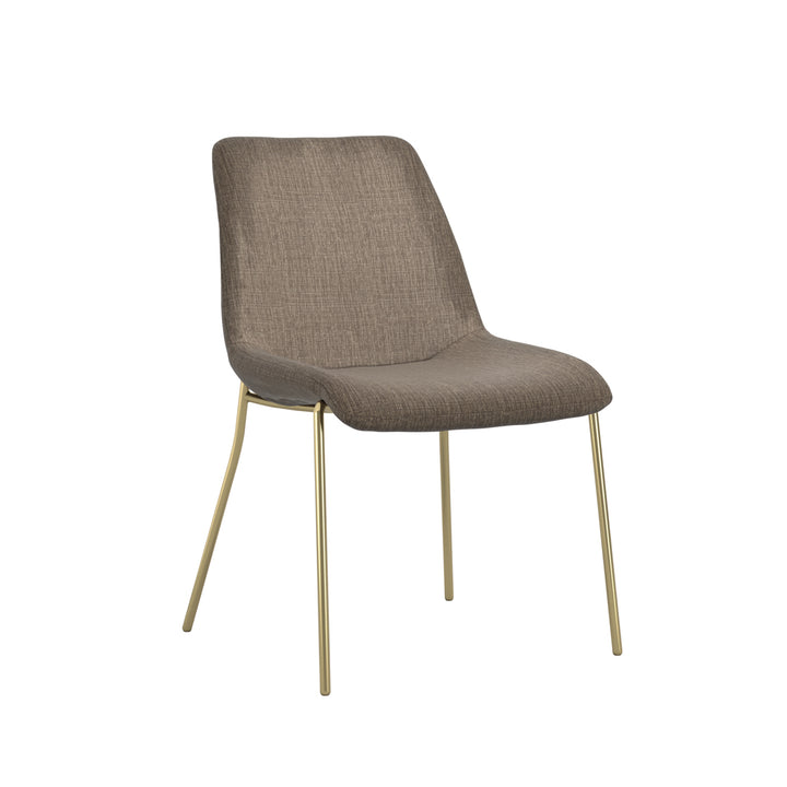 Coral Set of 2 Gold Dining Chairs - Taupe